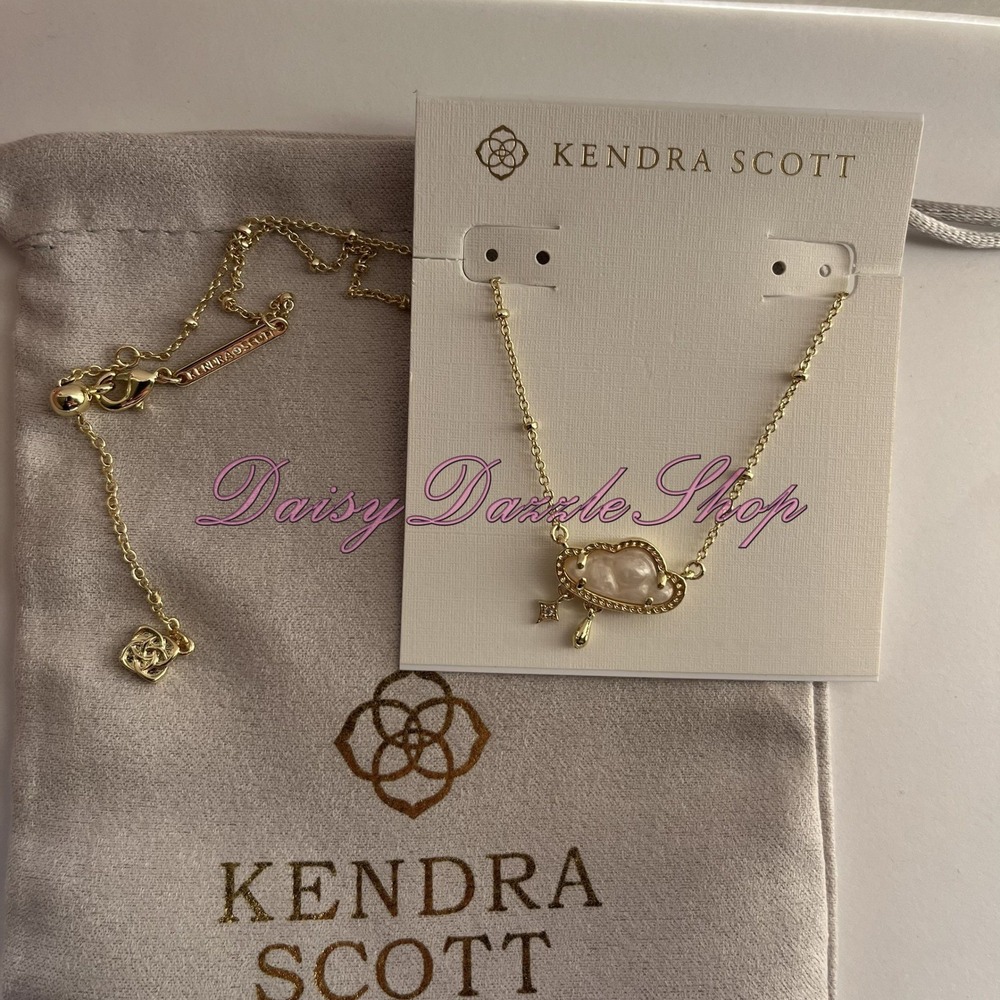 ✨New Kendra Scott Celeste Cloud Gold Short Pendant Necklace 🌧️ - Picture 6 of 7